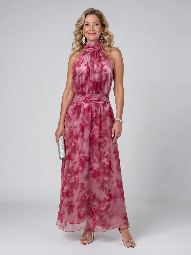Avien™ Soft Halter Neck Midi Gown