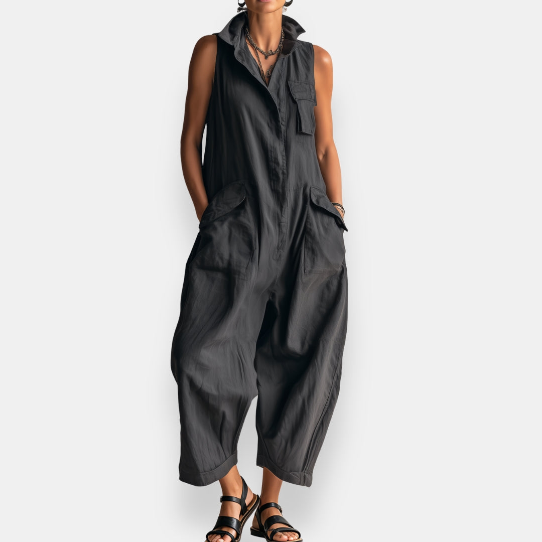 Olivia | Sleeveless Linen Jumpsuit