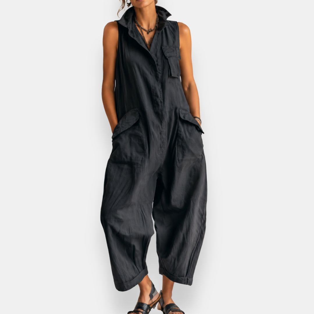 Olivia | Sleeveless Linen Jumpsuit