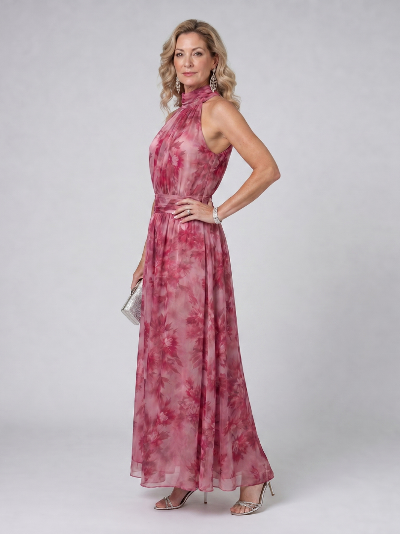 Avien™ Soft Halter Neck Midi Gown