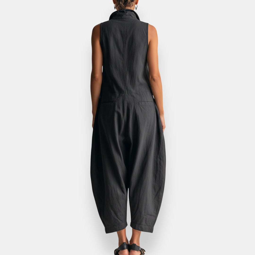 Olivia | Sleeveless Linen Jumpsuit