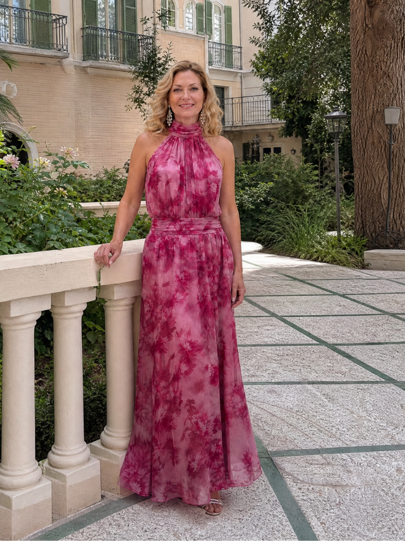 Avien™ Soft Halter Neck Midi Gown