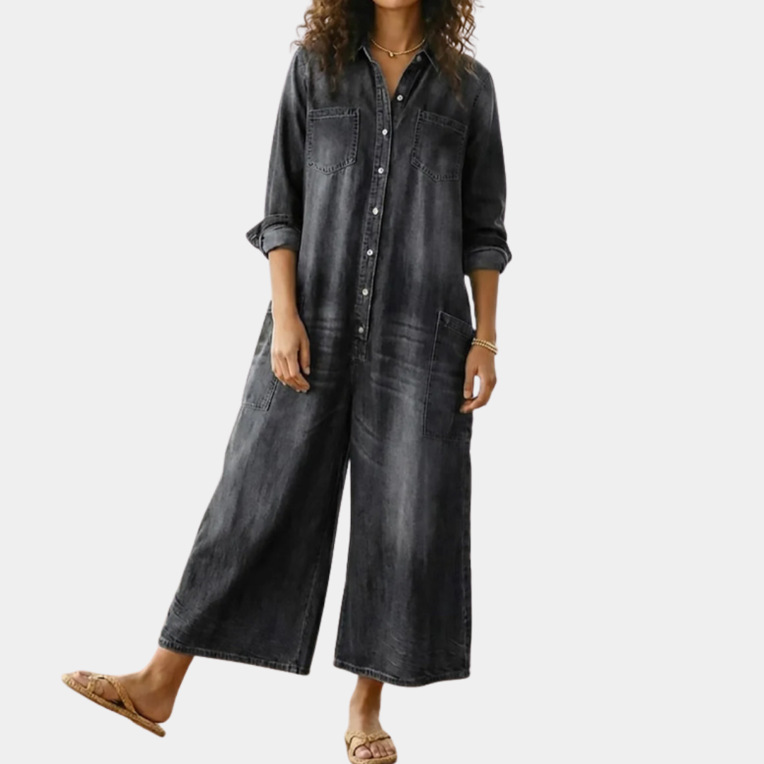 Diana | Cotton Denim Jumpsuit