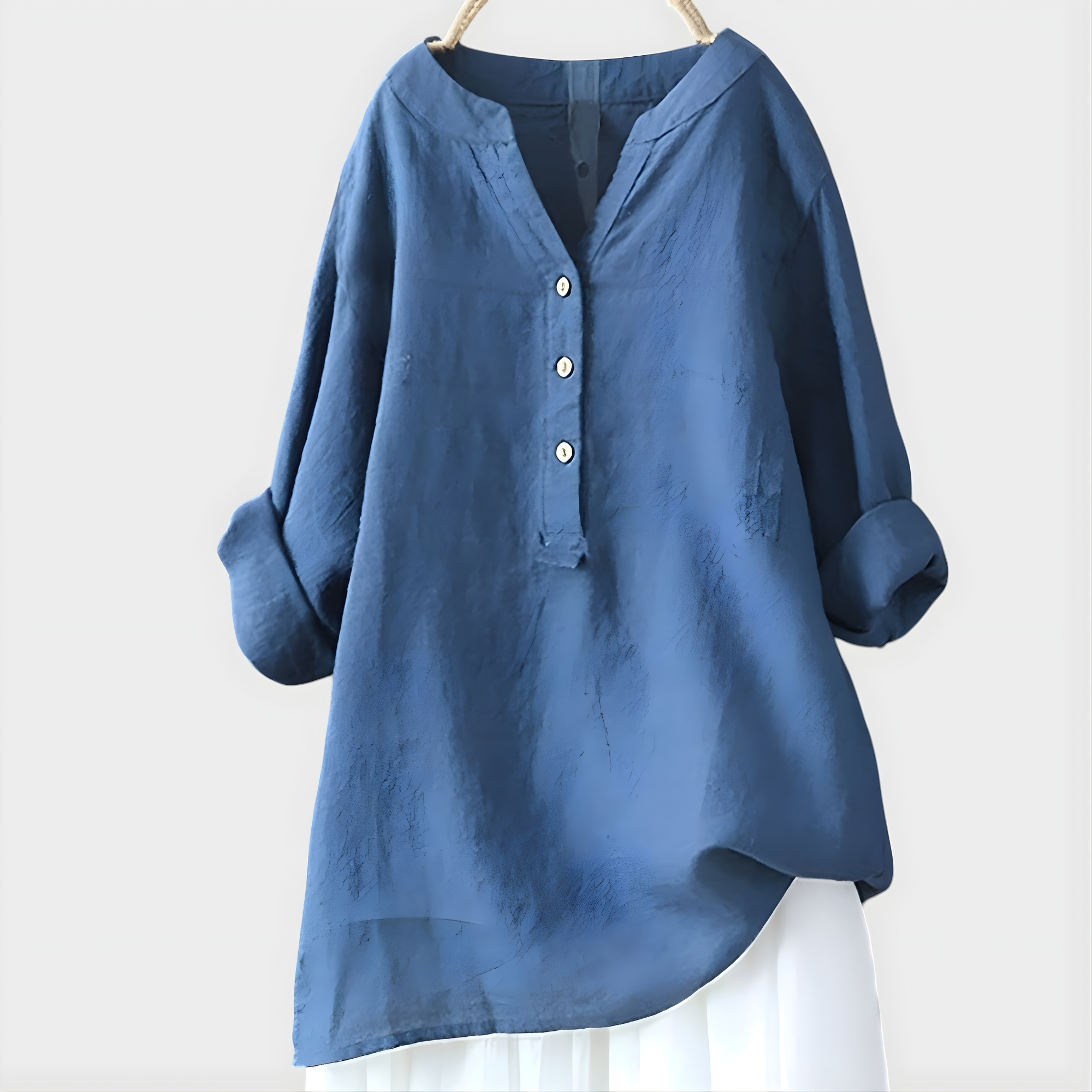 Veronica | Cotton V-Neck Blouse