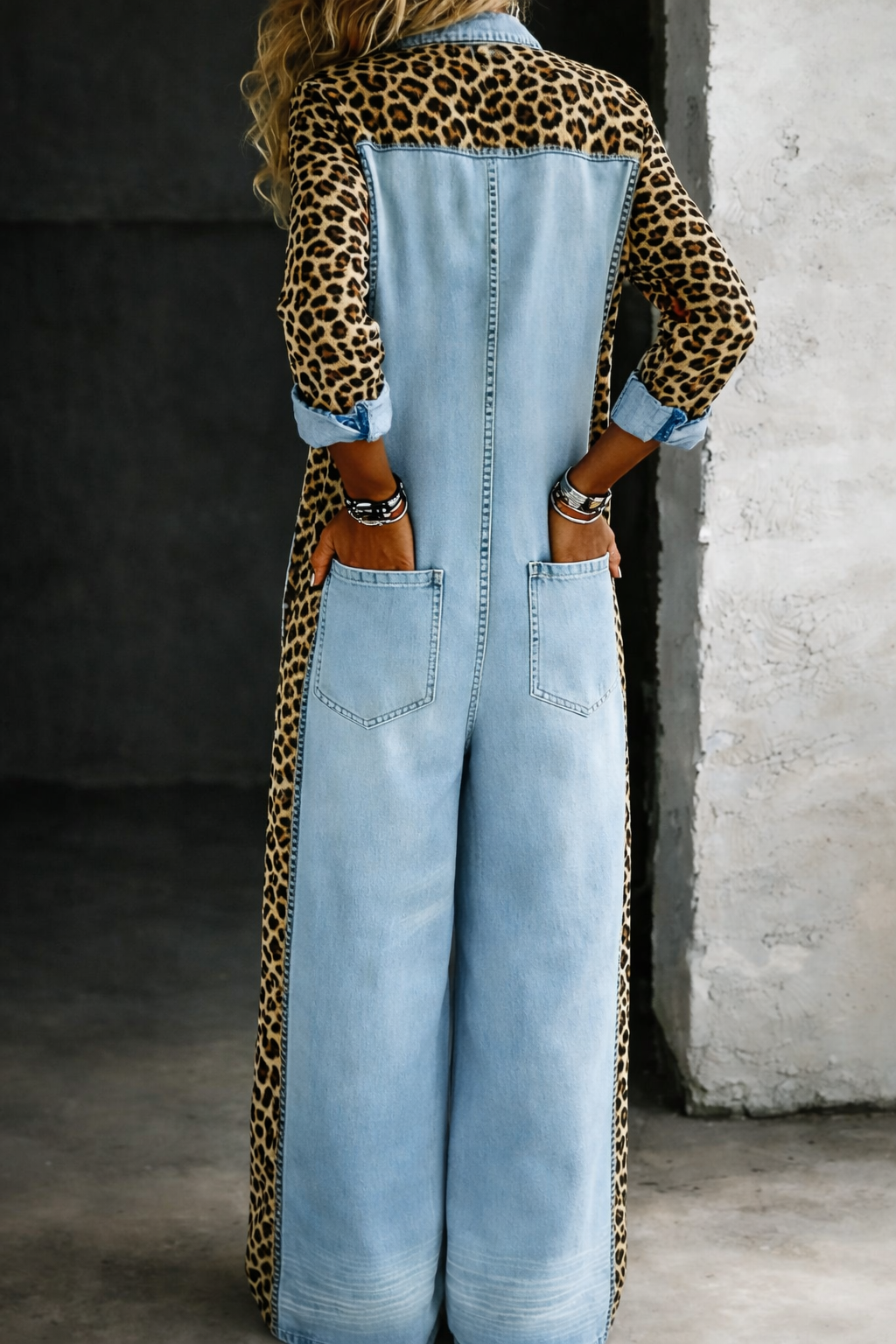 Amanda | Denim Longsleeve Jumpsuit
