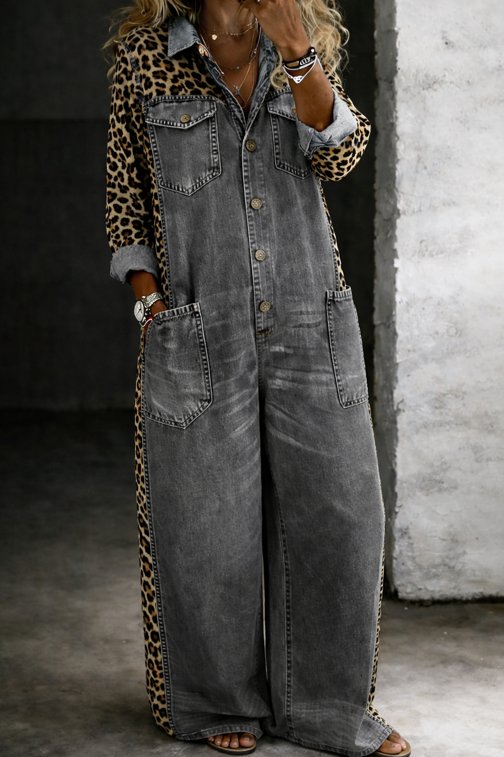 Amanda | Denim Longsleeve Jumpsuit