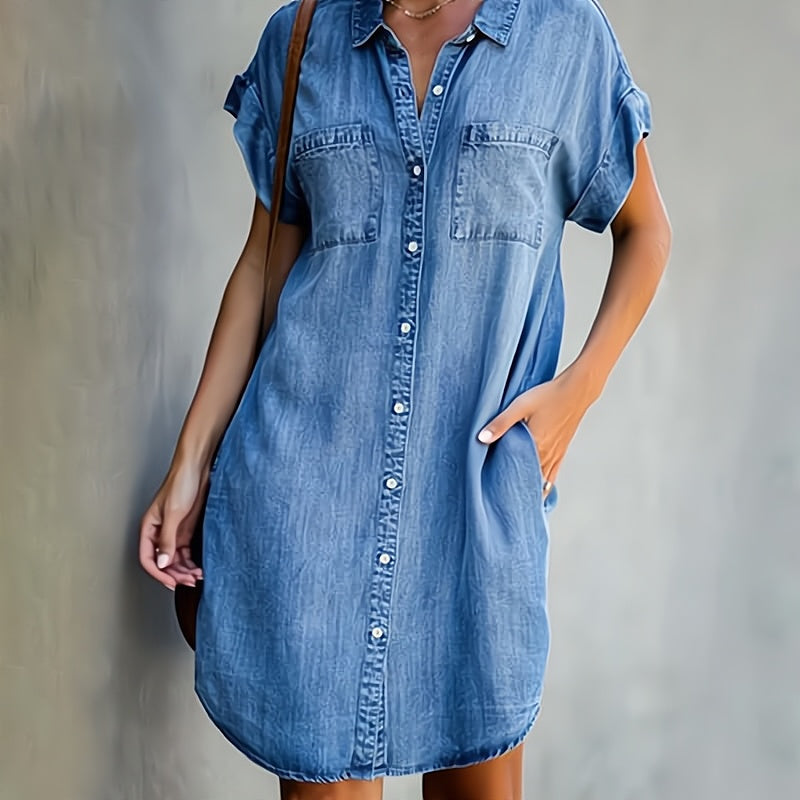 Eleni | Button Denim Dress