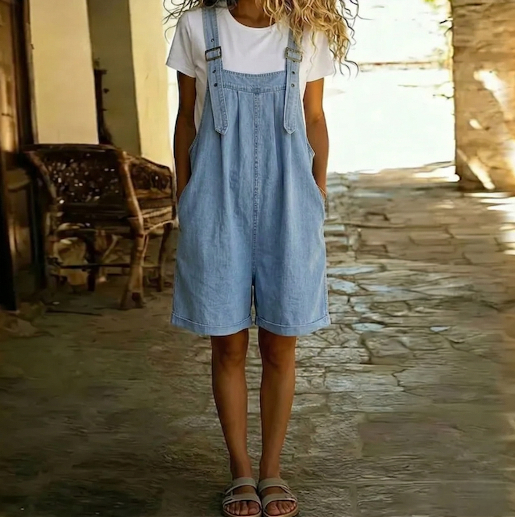 Clara | Cotton Denim Overall