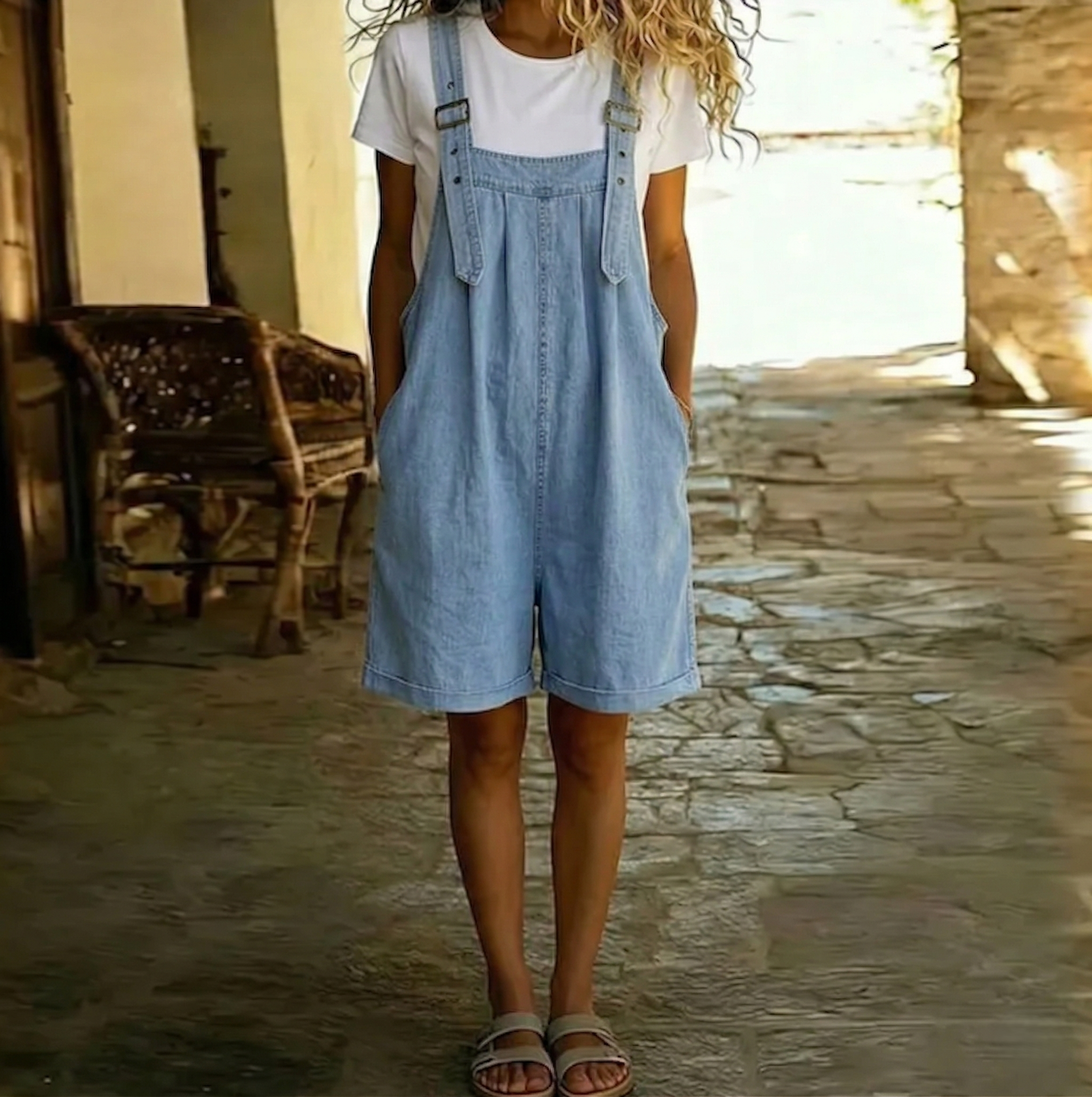 Clara | Cotton Denim Overall
