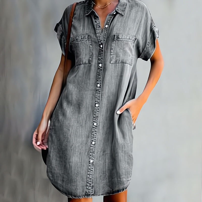 Eleni | Button Denim Dress