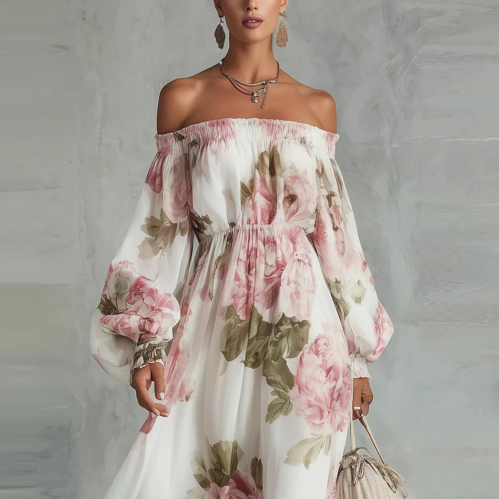 Peony | Off Shoulder Maxi Dress