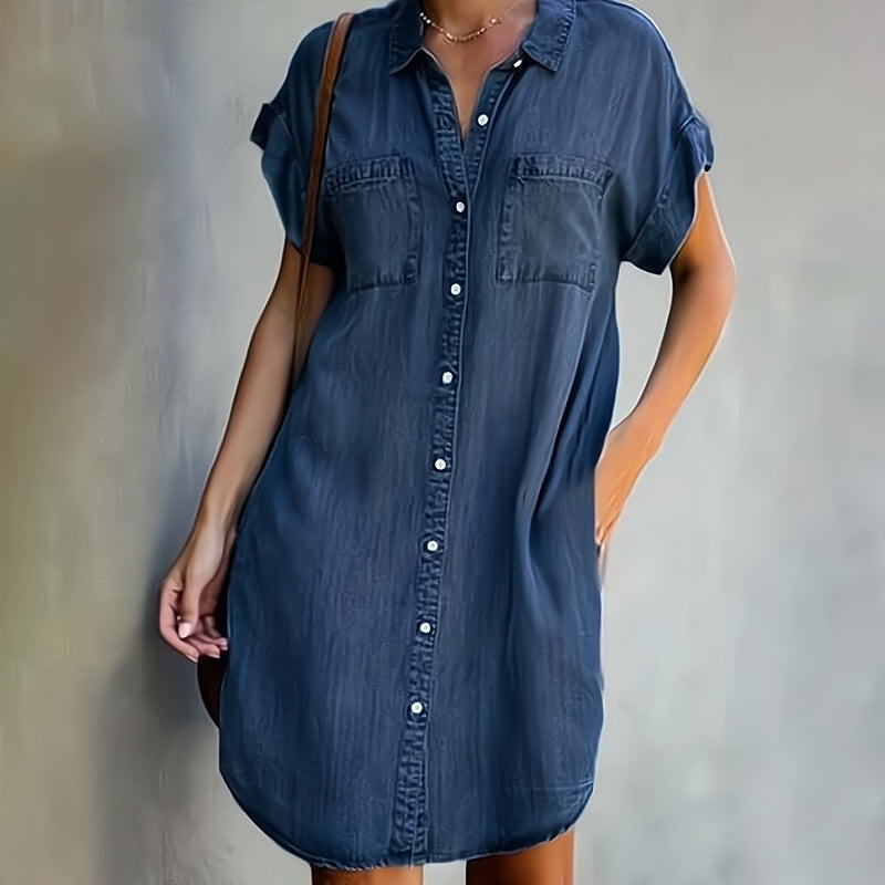 Eleni | Button Denim Dress