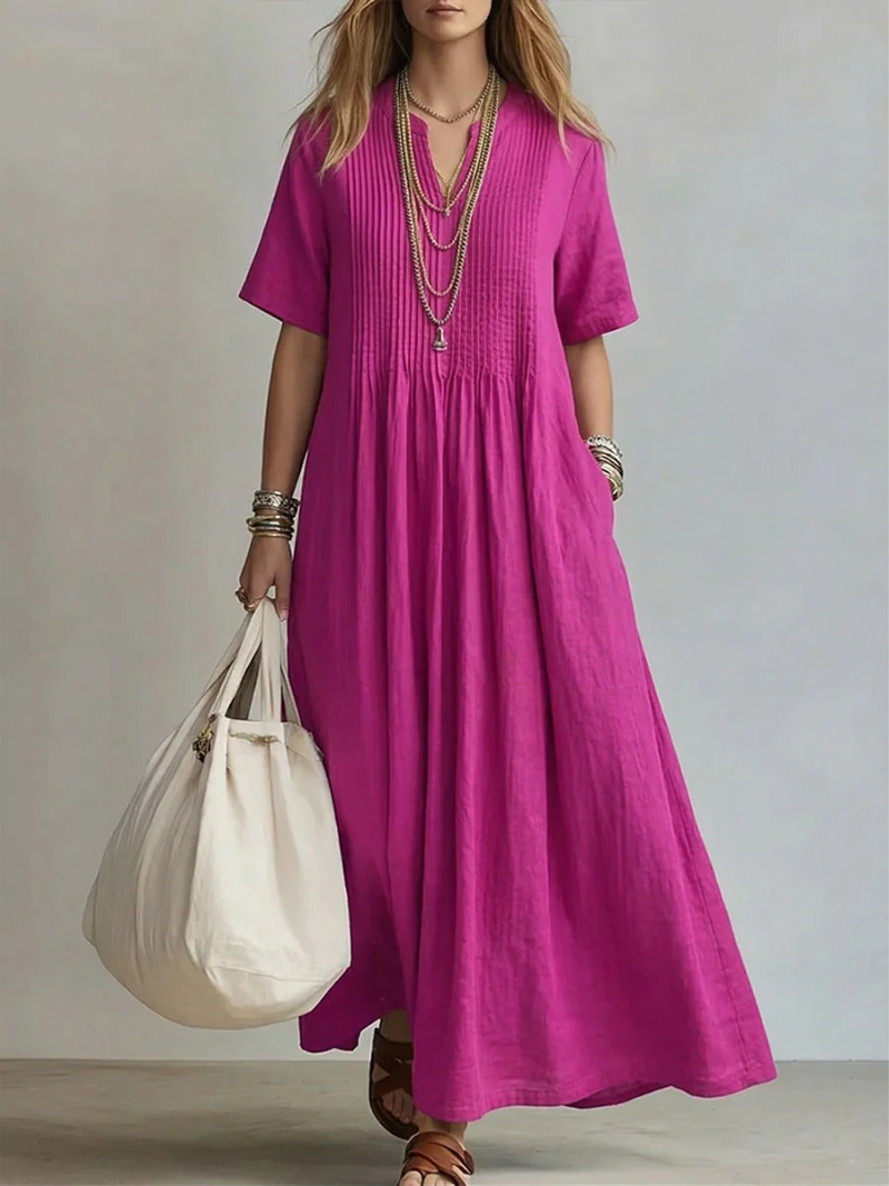 Charlotte | Pintuck Maxi Dress