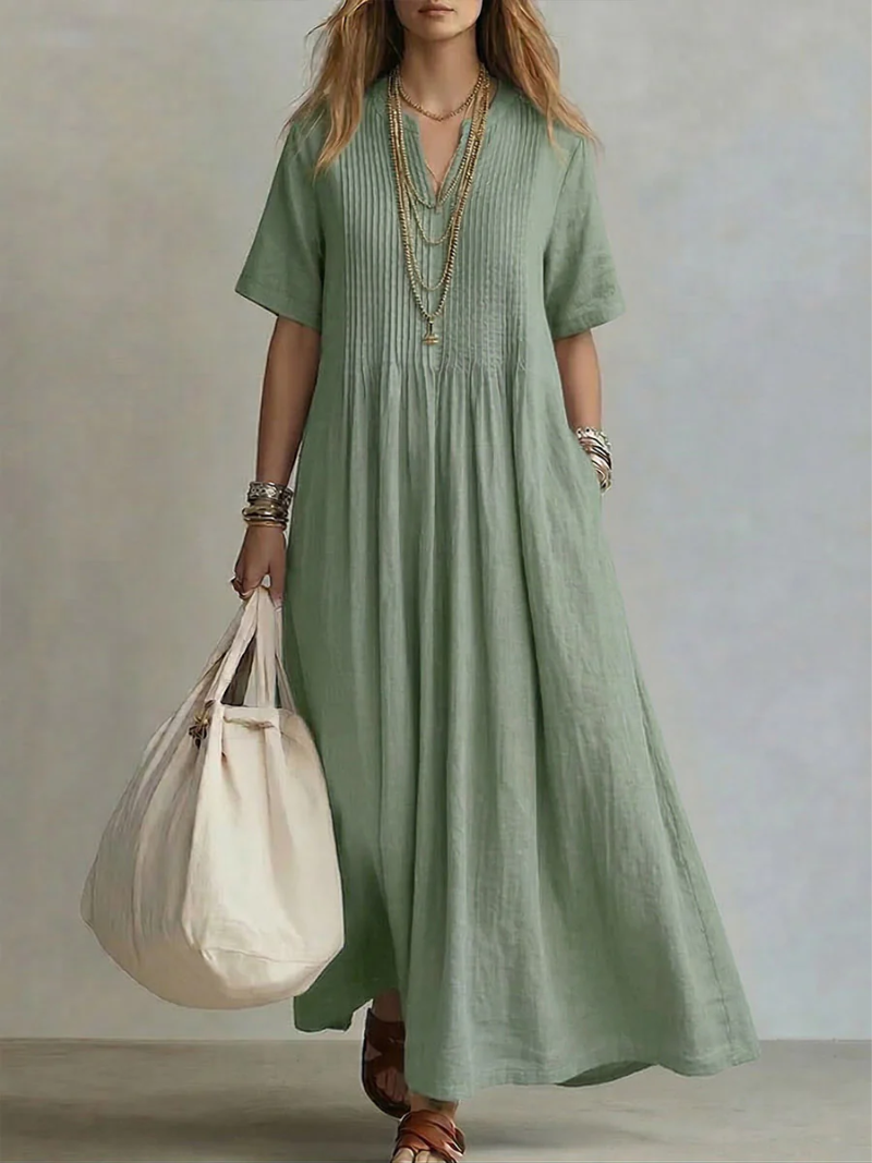 Charlotte | Pintuck Maxi Dress