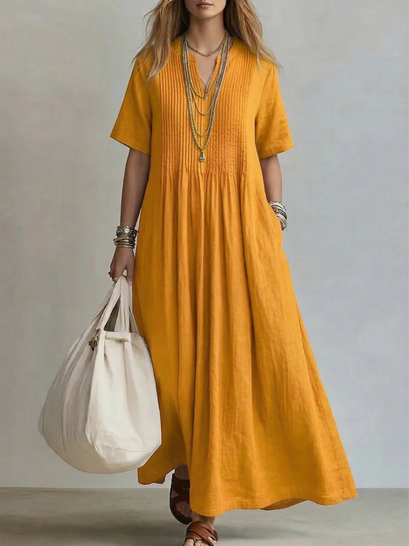 Charlotte | Pintuck Maxi Dress