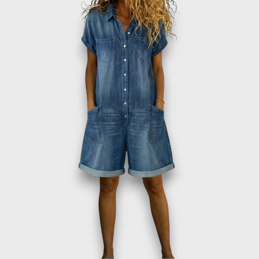 Joan | Denim Effect Shorts