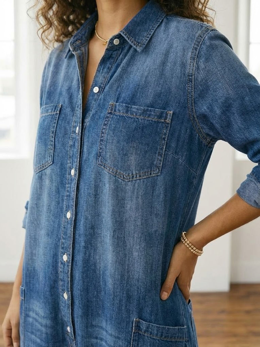 Diana | Cotton Denim Jumpsuit