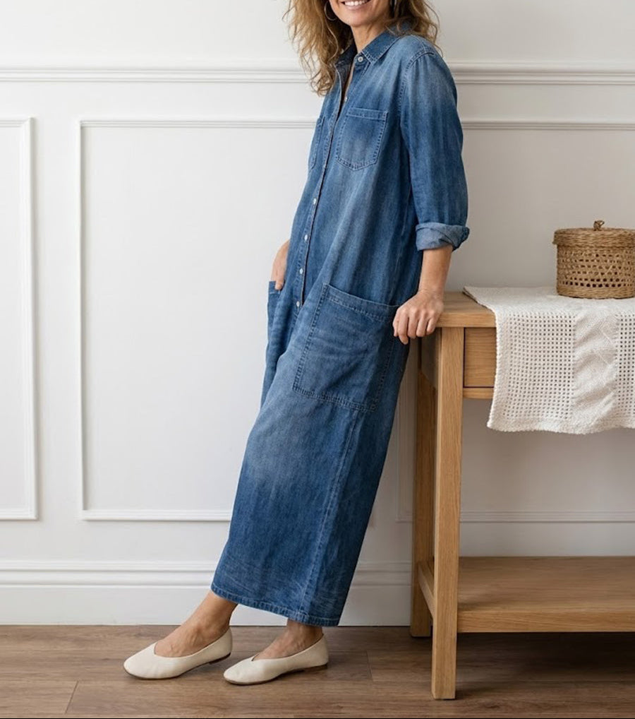 Diana | Cotton Denim Jumpsuit