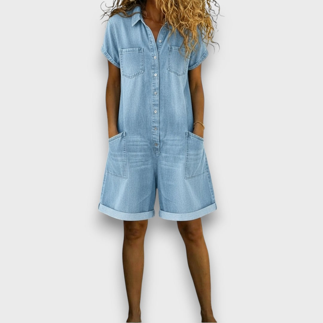 Joan | Denim Effect Shorts