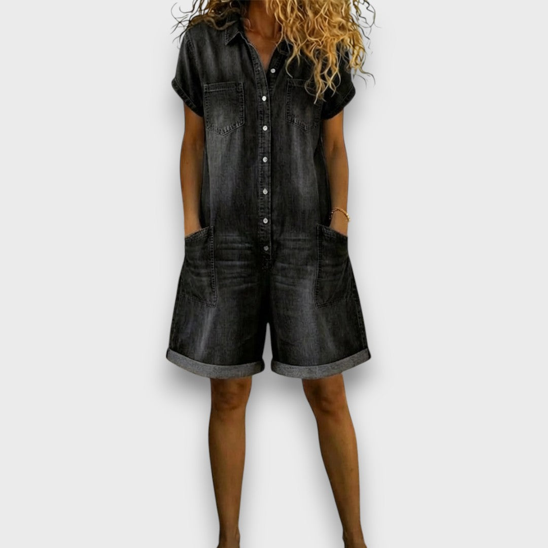 Joan | Denim Effect Shorts