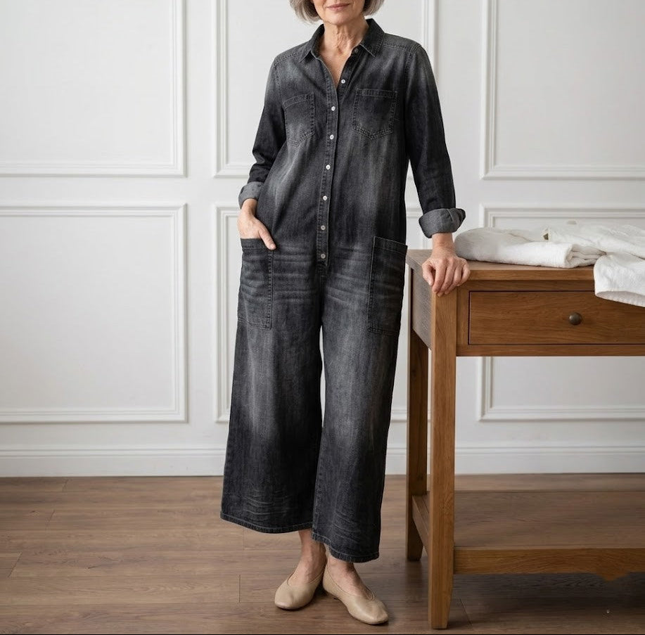 Diana | Cotton Denim Jumpsuit